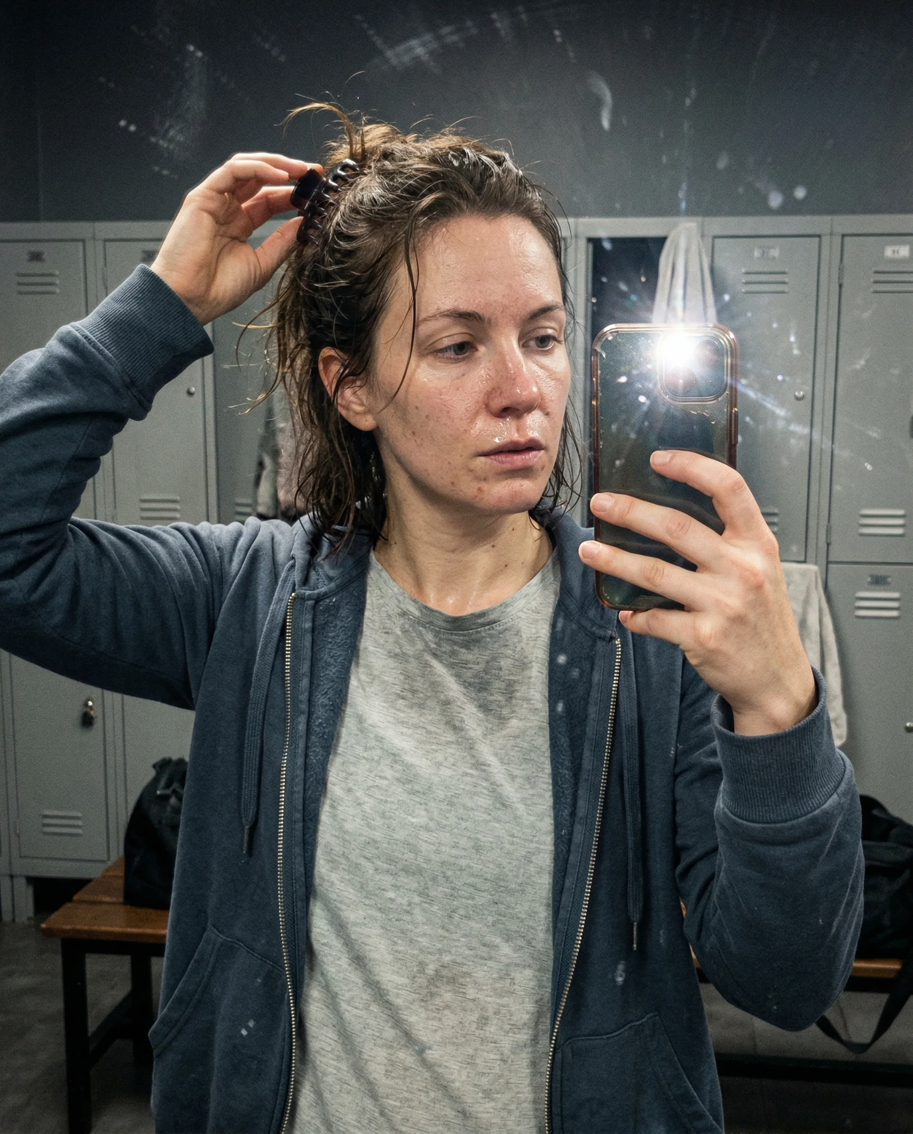 pilates studio mirror hair fix